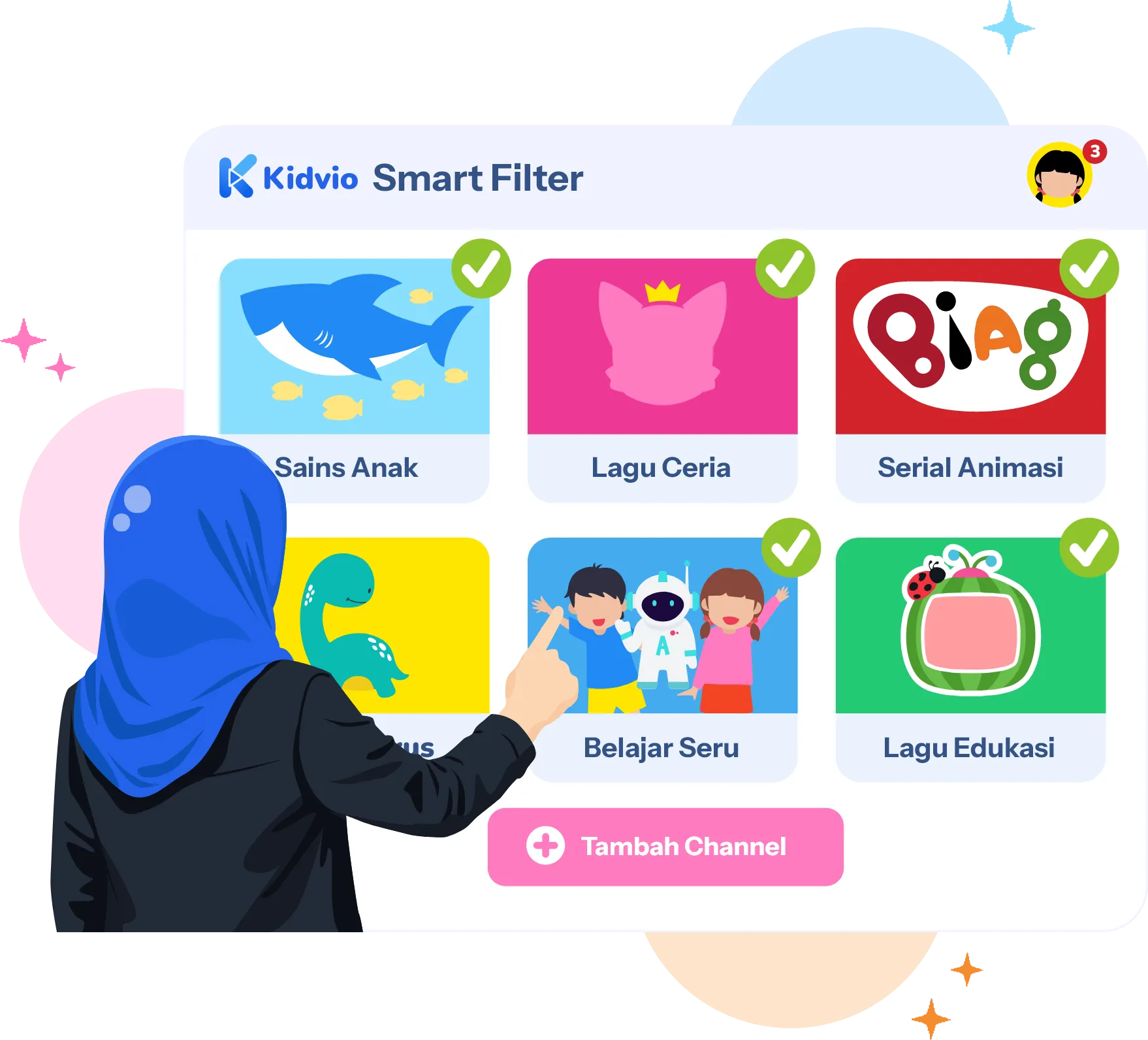 Orang tua memilih channel aman lewat Smart Filter Kidvio